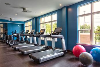 Cardio machines in gym