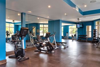 Cardio machines in gym