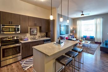 Gourmet kitchen with granite countertops