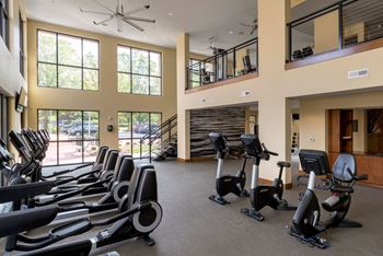 Cardio machines in gym