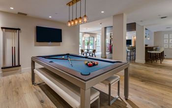 Billiards table in clubhouse
