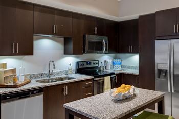 Fully equipped kitchen with modern appliances