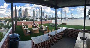 Roof top sky deck with breathtaking views of downtown houston