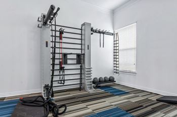 Fitness center with equipments