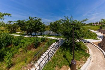 Safe walking paths in courtyard