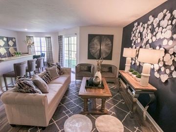 Westerville apartment for rent - a living room with a couch and a table