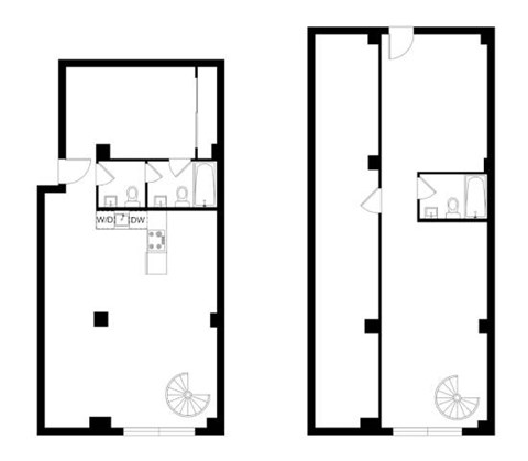Floor plan for 3 beds, 3 baths, 1200 sqft