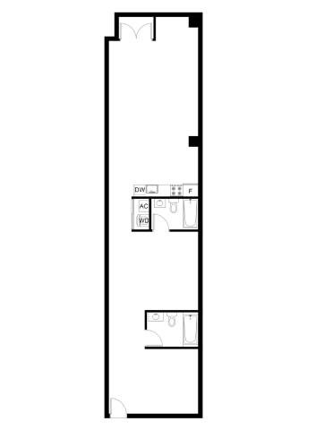Floor plan for 2 beds, 2 baths, 1340 sqft