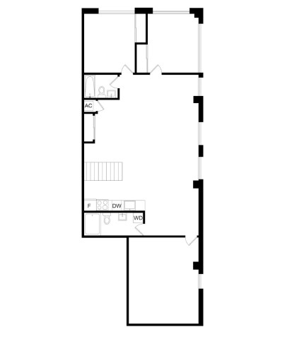 Floor plan for 3 beds, 2 baths, 1280 sqft