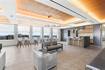 Social lounge with ample comfortable seating and conversation areas
