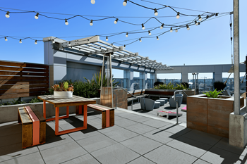 Expansive 5th floor terrace with sweeping city views