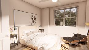 Broomfield townhouse for rent - Bedroom with comfortable chair at Brownstones at Palisade Park, Broomfield, CO,  80023