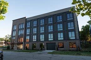 Des Moines apartment for rent - A modern building with the number 1619 on it.