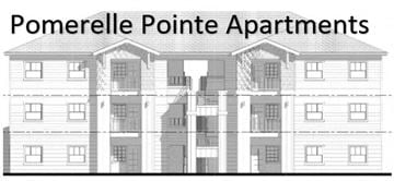 Burley apartment for rent - A black and white image of a building labeled Pomerelle Pointe Apartments.