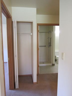 Superior apartment for rent - Image of small closet with hanger rack