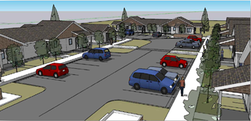 Polson apartment for rent - A street view of a residential area with cars parked on the side of the road.