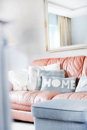 Great Falls apartment for rent - A couch with a pillow that says "HOME" on it.