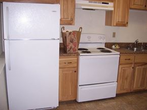 Superior apartment for rent - Image of refrigerator, stove, range hood, and sink