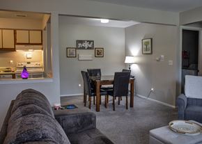 Mt. Morris apartment for rent - a living room and dining room with a couch and a table
