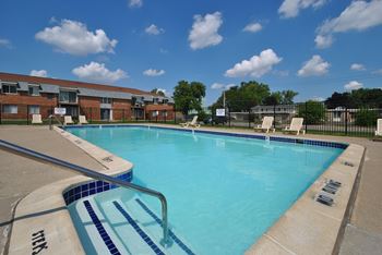 Sparkling outdoor swimming pool