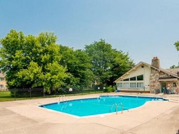 Sparkling outdoor swimming pool