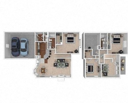 Floor plan for 3 beds, 2 baths, 1815 sqft