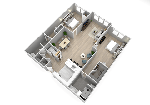 Floor plan for 2 beds, 2 baths, 1480 sqft