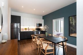 Philadelphia apartment for rent - a kitchen and dining room with a table and chairs at The Irvine, Philadelphia, PA