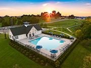 Antioch apartment for rent - A beautiful sunset over a pool and a house.
