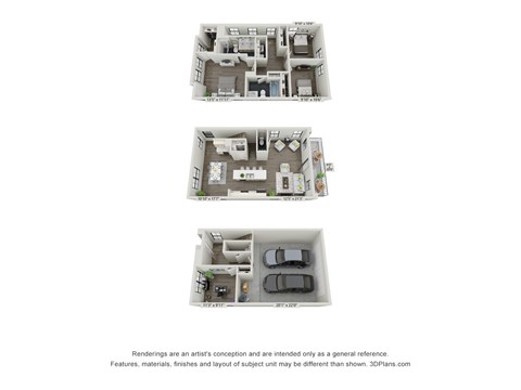 Floor plan for 3 beds, 3.5 baths, 1868 sqft
