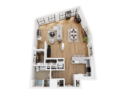 Floor plan for studio, 1 bath, 1522 sqft