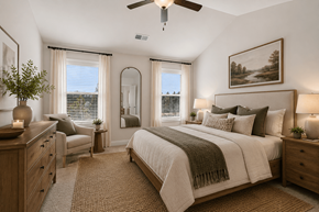 Snellville townhouse for rent - Serene primary suite with a plush king bed, refined finishes, and calming greenery—your private retreat for rest and relaxation.