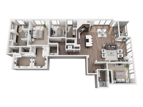 Floor plan for 3 beds, 3 baths, 2517 sqft