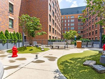 Beautiful courtyard with walking paths