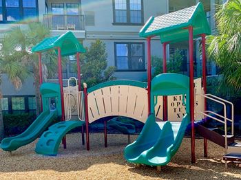 Large playrgound with slides and more