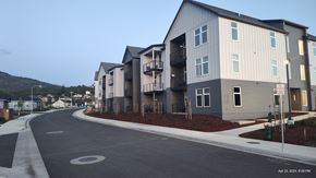 Medford apartment for rent - an empty street in front of an apartment building