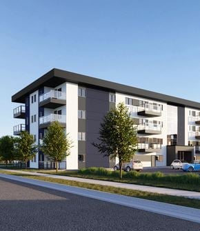 Brandon apartment for rent - a rendering of an apartment building on a city street