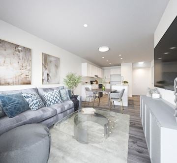 Brandon apartment for rent - a living room with a couch and a glass table