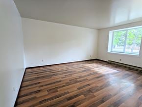 Brandon apartment for rent - an empty room with wooden floors and a window