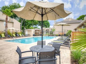 Resort style cabanas with hammocks at