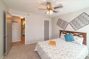 Victoria apartment for rent - Large Bedroom With Ceiling Fan at Summerstone Apartments, Texas, 77901