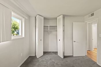Comfortable bedroom with accessible closet