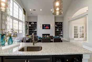 Open kitchen and a living room