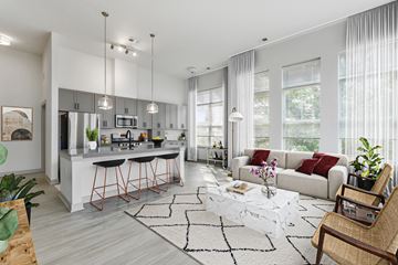Elkridge apartment for rent - a living room with a kitchen and a couch