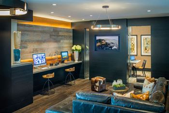 Comfortable co-working lounge and business center