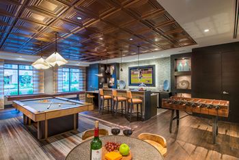 Billiards, foosball and fun in the community lounge