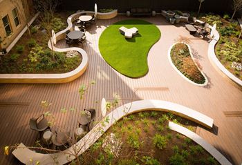 Aerial view of courtyard