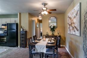 Capitol Heights apartment for rent - Fully Equipped Kitchen With Modern Appliances and dining room at Meadows at Capitol Heights, Capitol Heights, 20743