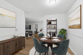 Owings Mills apartment for rent - Dining room with wood table and chairs at Park at Winterset Apartments, Maryland, 21117