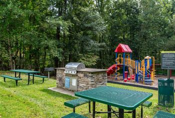 Picnic pavilion with grills and playground area